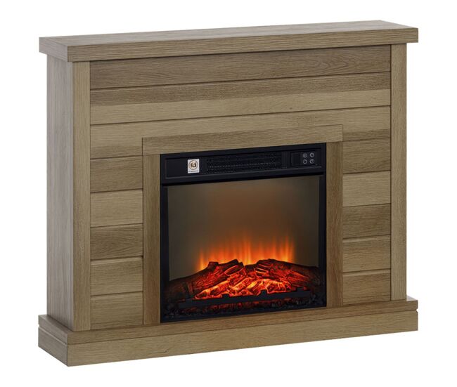 Homcom lareira elétrica 1800w lareira decorativa com efeito de chama realista controlo remoto temporizador semanal proteção contra sobreaquecimento