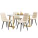 Conjunto de mesas e cadeiras de sala de jantar 117x68 Conjunto de mesas e cadeiras de sala de jantar 117x68 Branco/ Bege