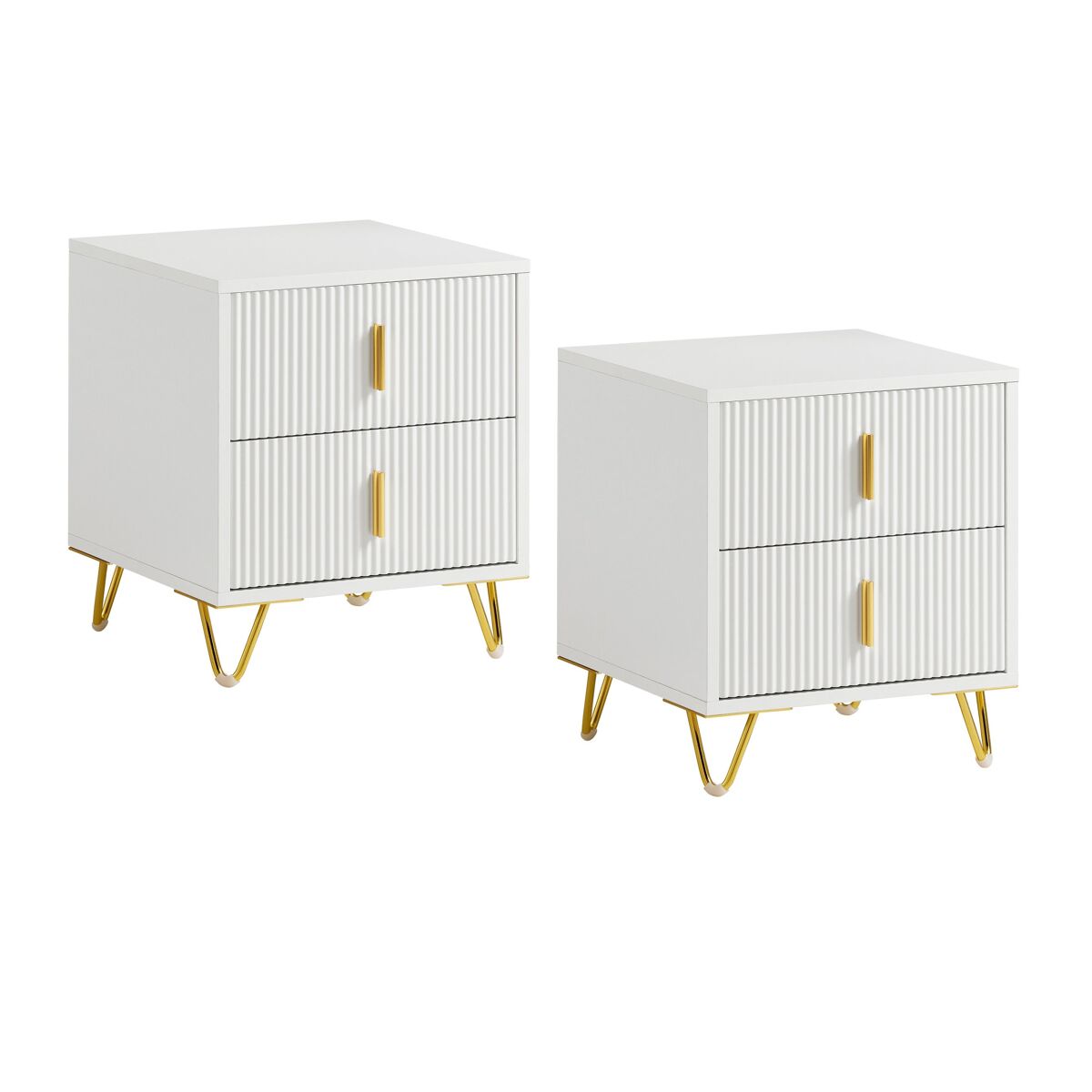 SoBuy Mesa de cabeceira com 2 gavetas FBT115-WX2