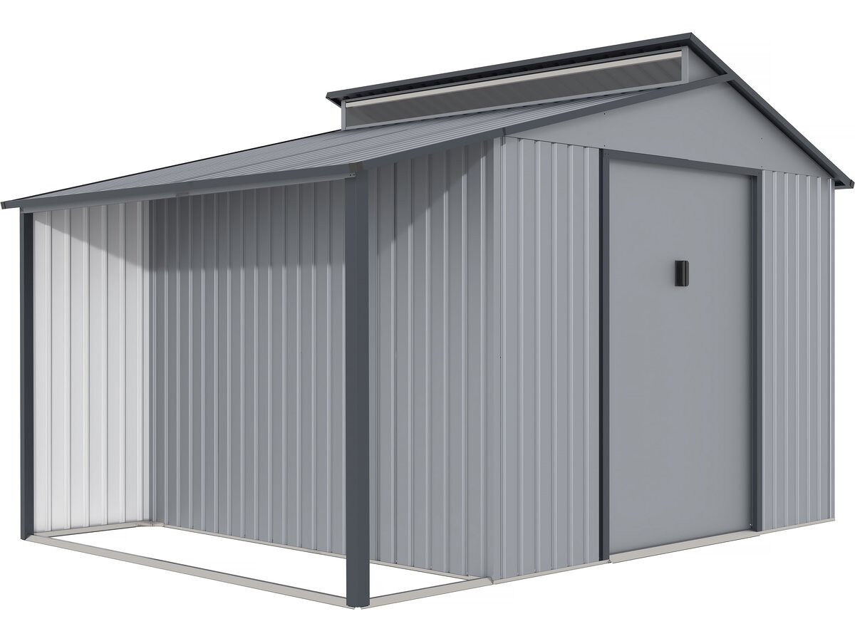 Abrigo de jardim em metal com pérgula "madras" - 9,12 m² - 355 x 257 x 237 cm - gris