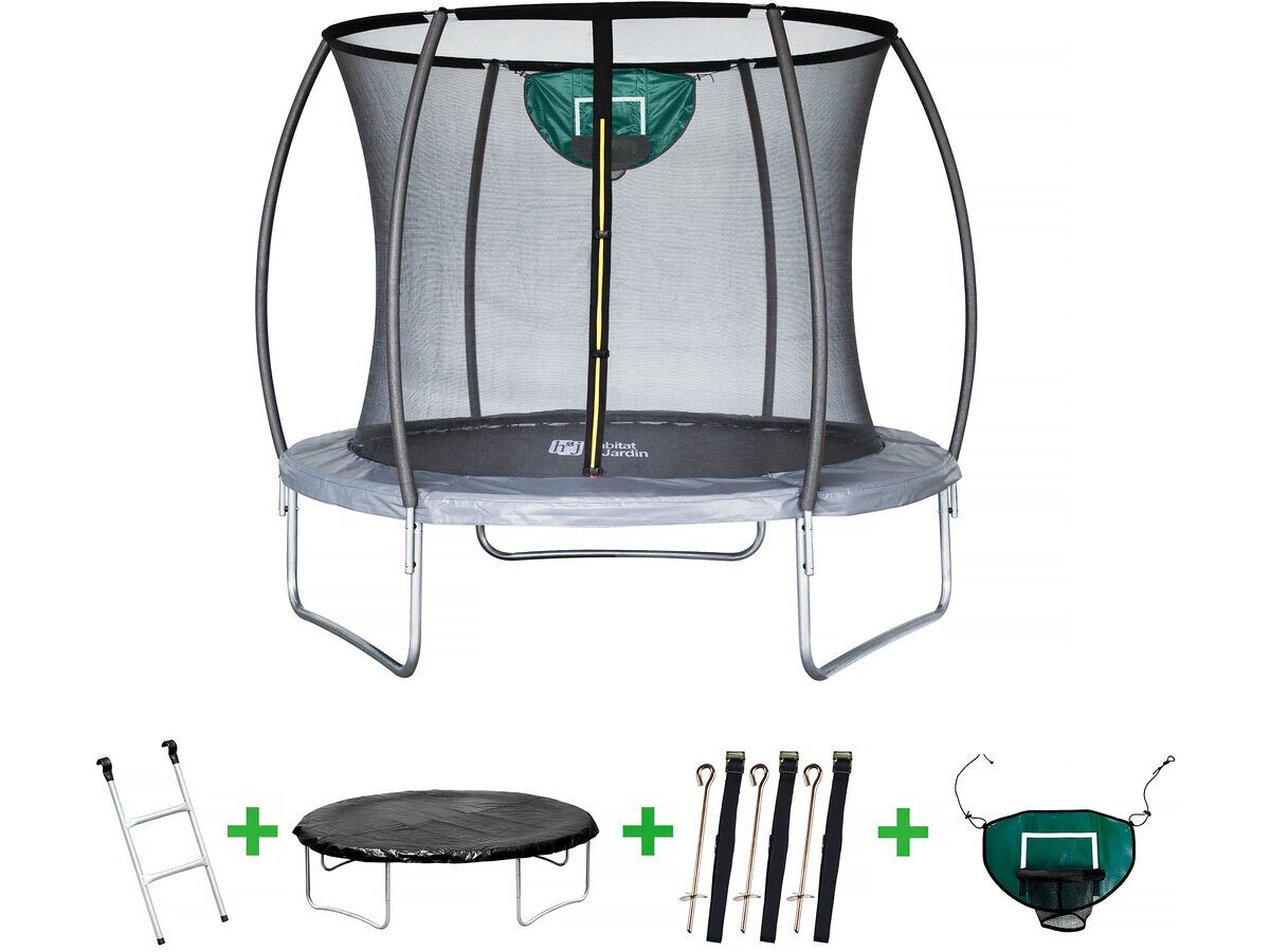 Trampolim com rede interior "jumper" - ø 4,60 m - gris