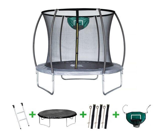 Trampolim com rede interior "jumper" - ø 4,60 m - gris
