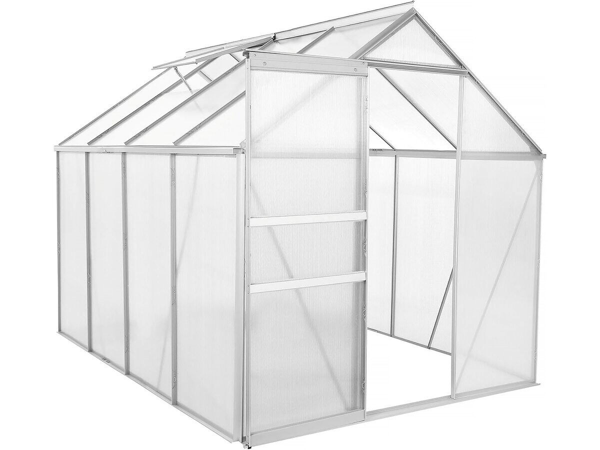 Estufa de policarbonato 250 x 190 x 195 cm "basílico" - 4,75 m² - gris