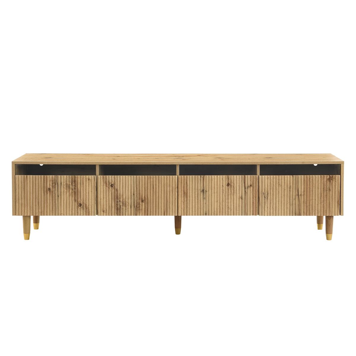 Móvel de tv 178 cm - design minimalista, grande capacidade, 4 gavetas - madeira