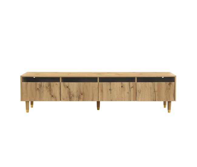 Móvel de tv 178 cm - design minimalista, grande capacidade, 4 gavetas - madeira