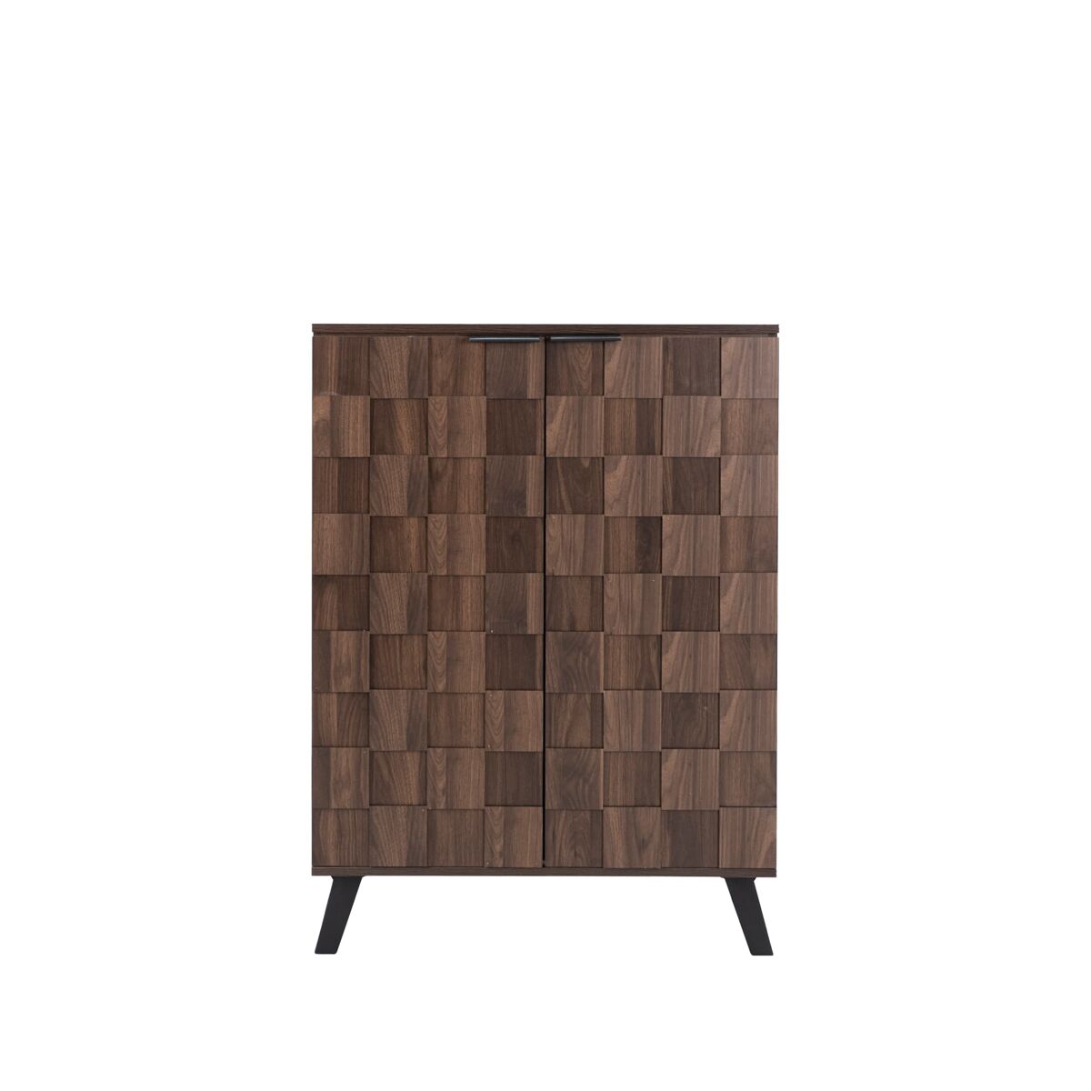 Sapateira moderna 80x35,5x110 cm - 5 compartimentos, prateleiras ajustáveis - madeira escura