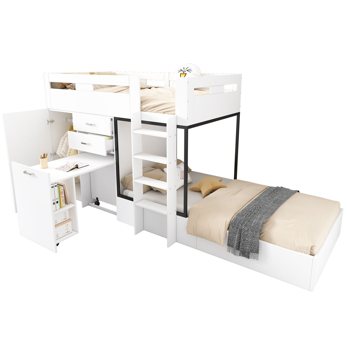 Beliche de mdf 90x200 cm,branco