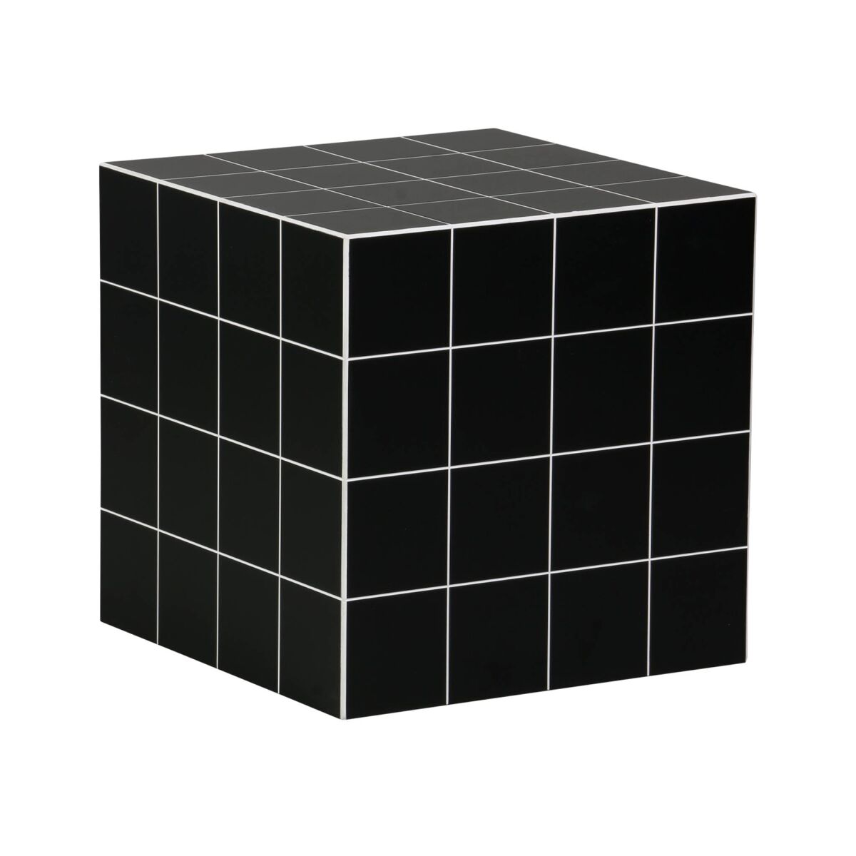 Mesa de centro o mesa auxiliar cúbica, 40cm, kubeeek, preto, 40x40x40 cm