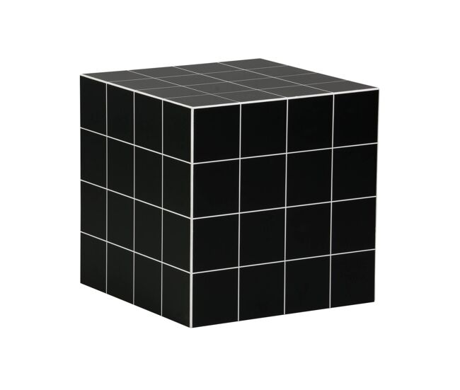 Mesa de centro o mesa auxiliar cúbica, 40cm, kubeeek, preto, 40x40x40 cm
