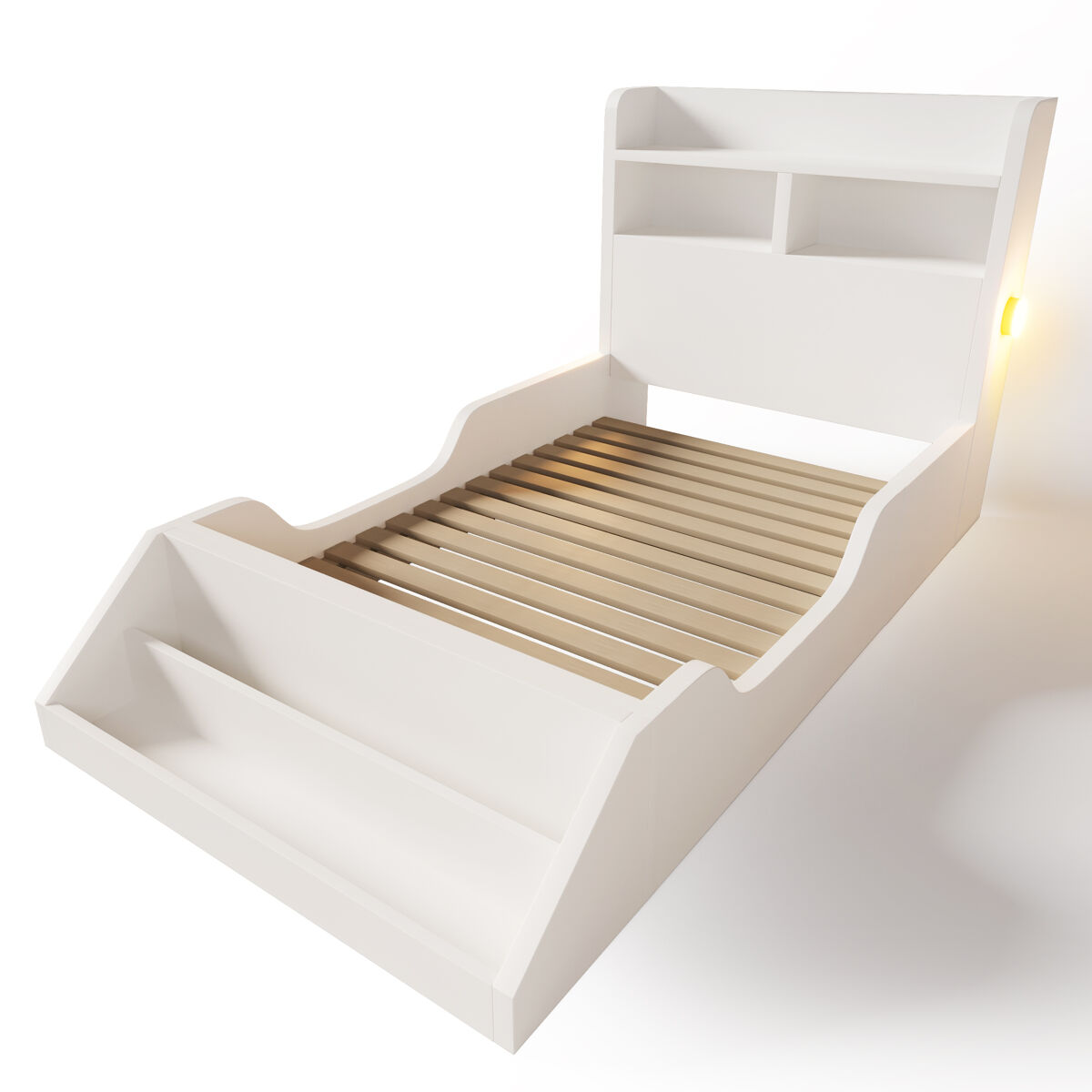 Cama de criança,cama de solteiro de madeira maciça 90x200 cm,branco