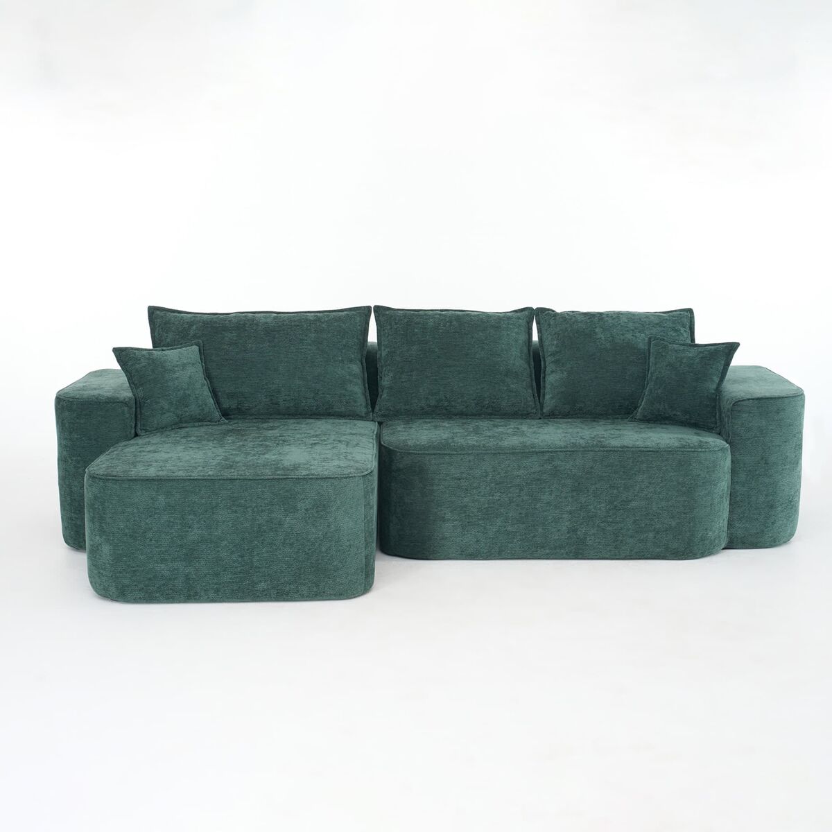 Sofá de canto de 4 lugares 262 cm - chaise longue, assento profundo xxl, modular - verde