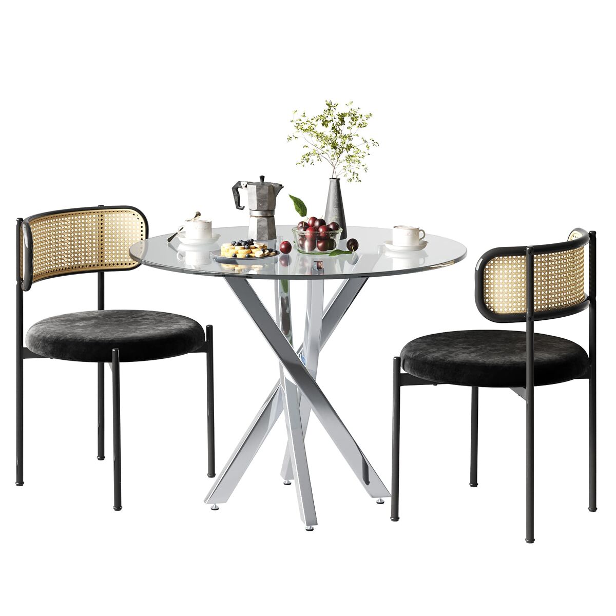 Conjunto de mesas e cadeiras de sala de jantar 80x80