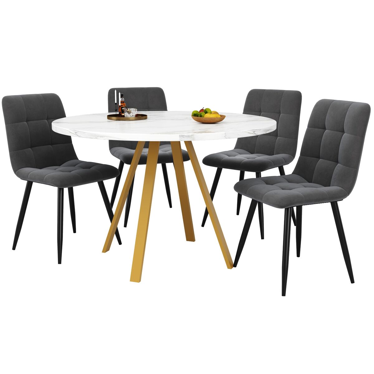 Conjunto de mesas e cadeiras de sala de jantar 80x80