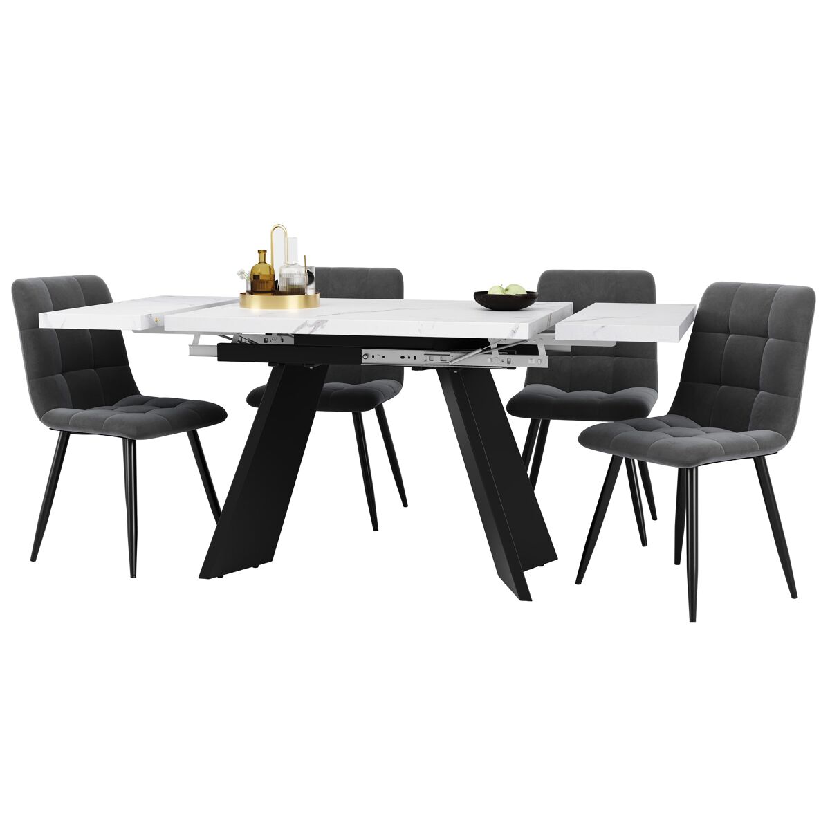 Conjunto de mesas e cadeiras de sala de jantar 160x80