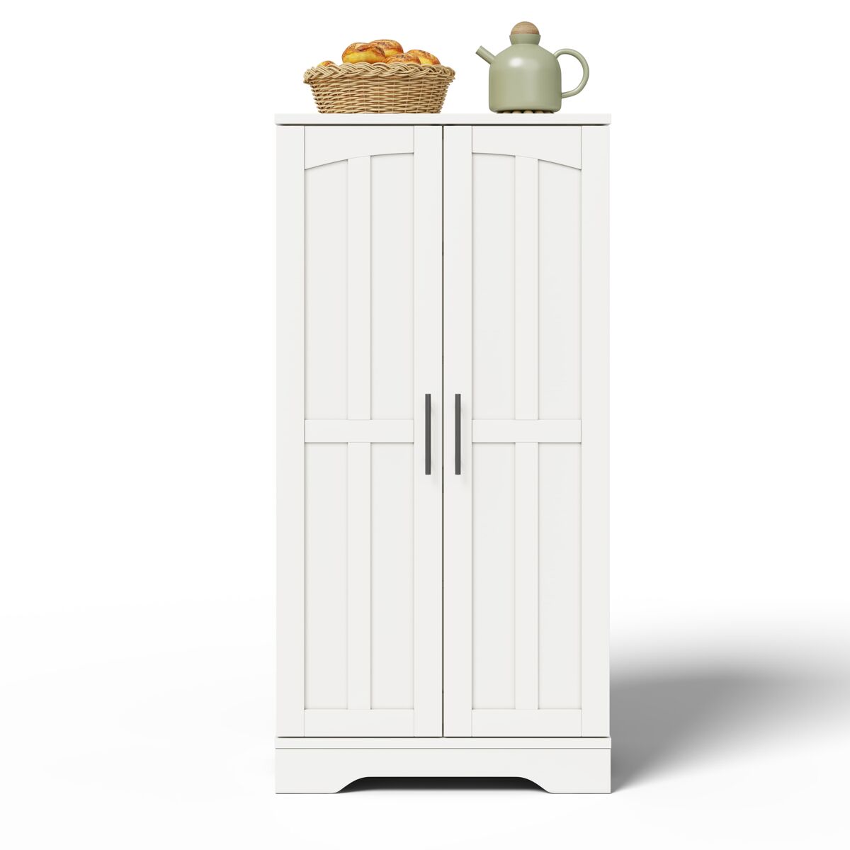 Aparador 120x60x40 cm - com luz led, 2 portas, prateleiras ajustáveis - branco