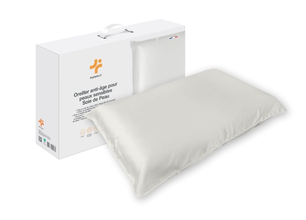 Almofada anti-idade de espuma viscoelástica soie de peau com fronha de seda 22 momme