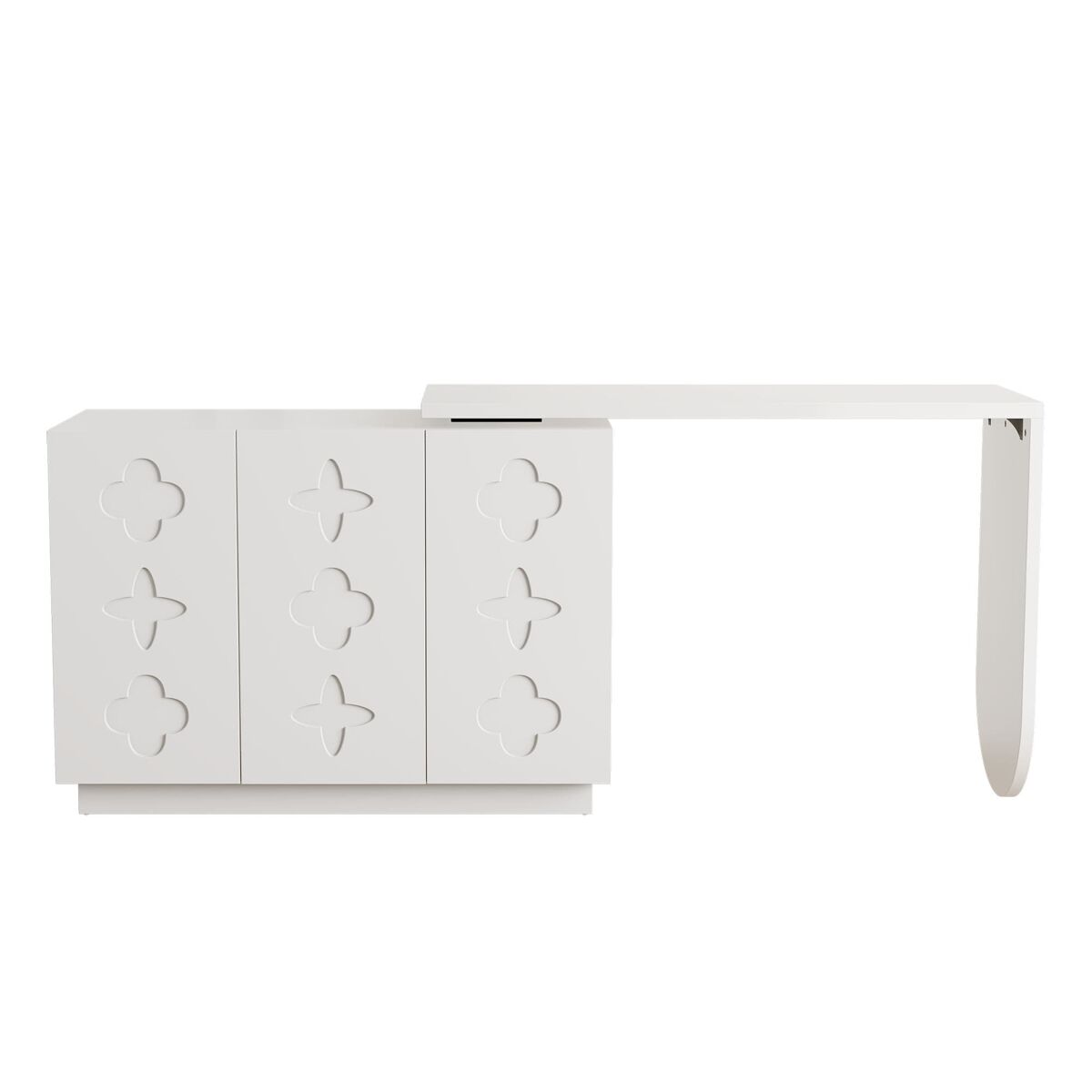 Secretária giratória de canto 110 cm - mesa de computador em l multifuncional - branca