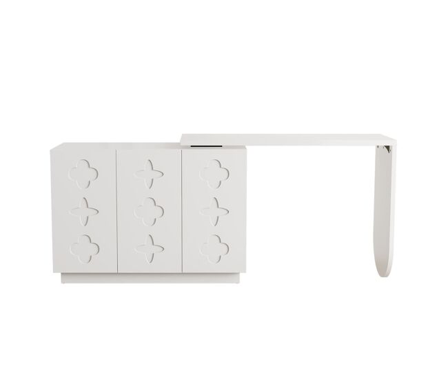 Secretária giratória de canto 110 cm - mesa de computador em l multifuncional - branca