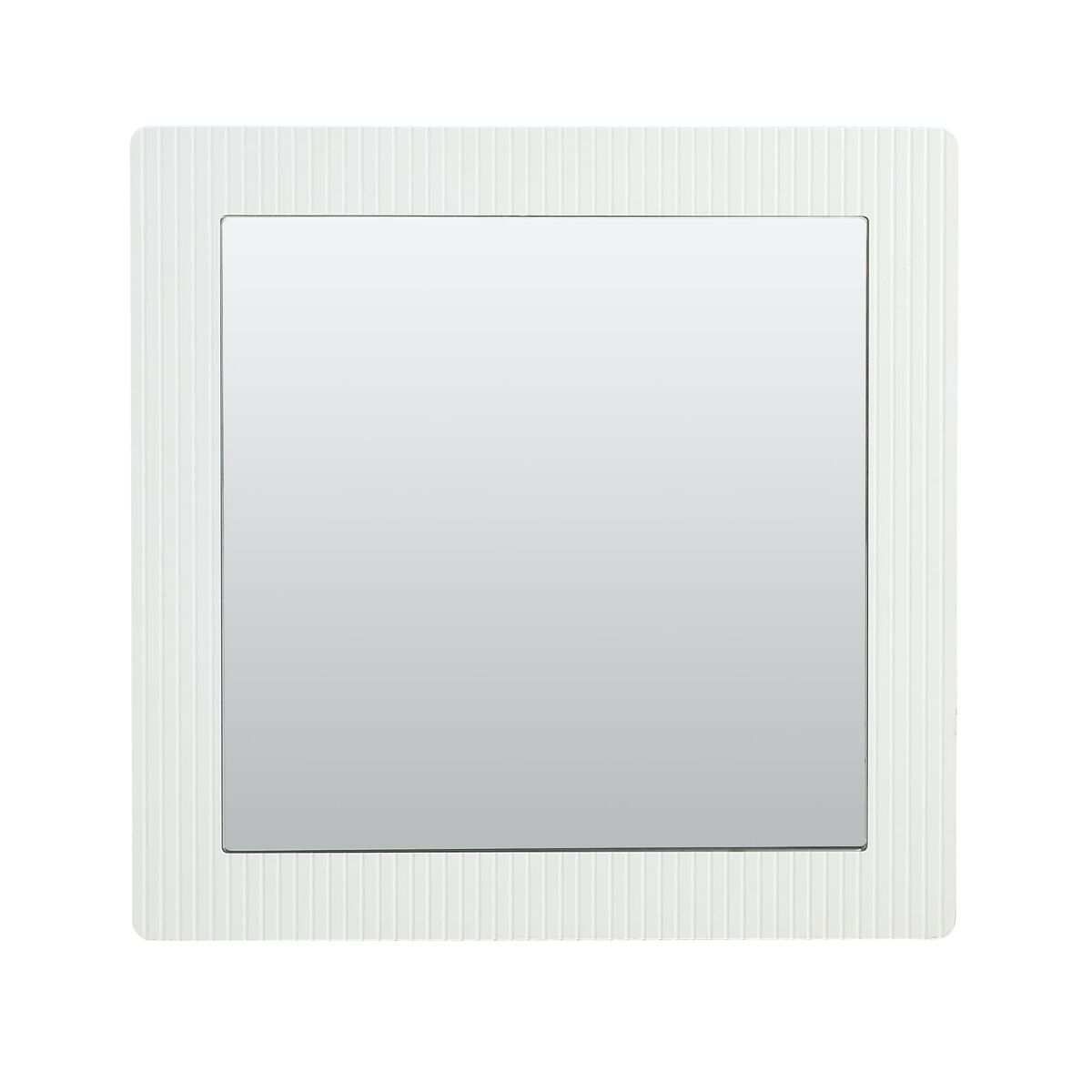 Espelho de parede quadrado 80x80 cm - moldura em madeira branca, design moderno e intemporal - branco