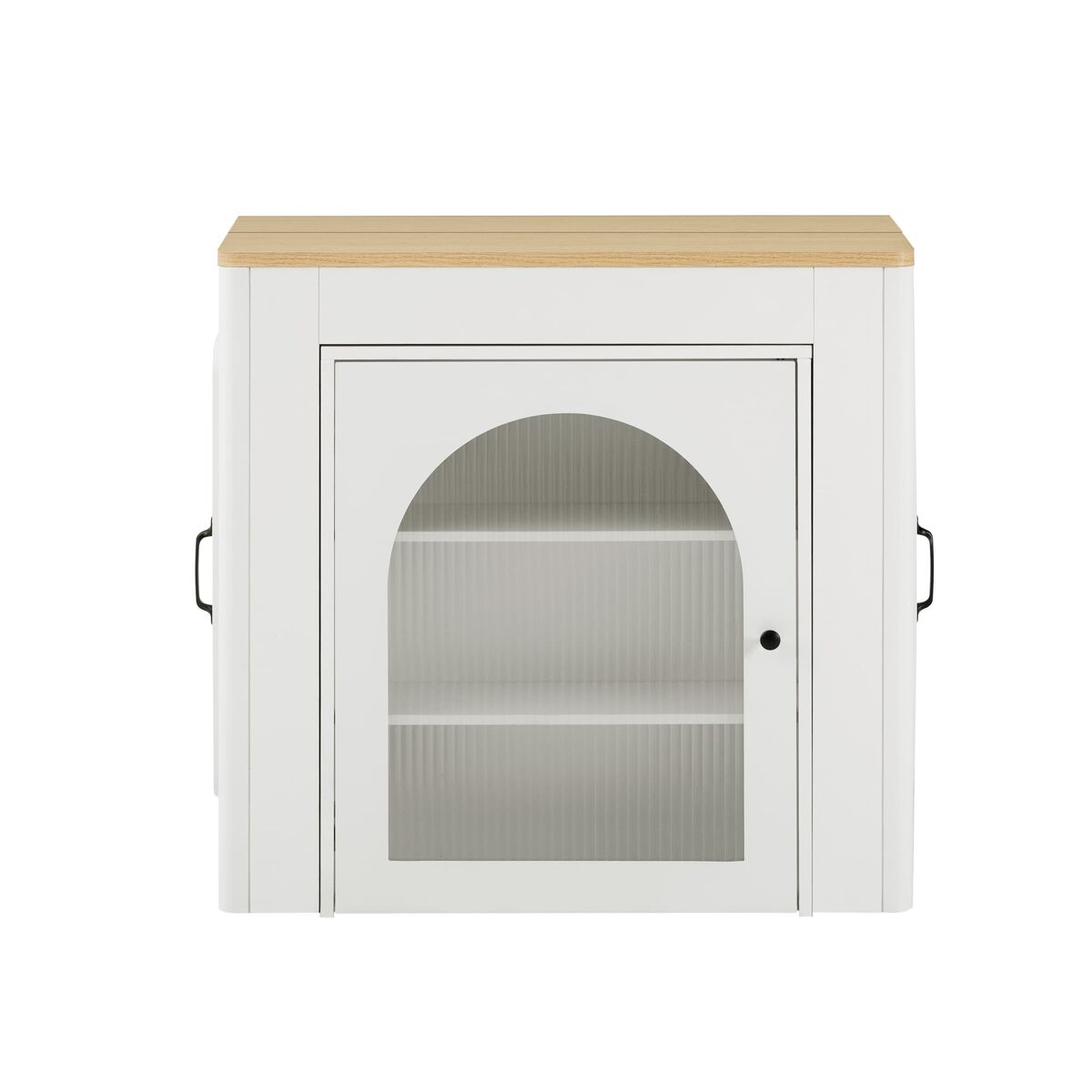 Ilha de cozinha com rodas - mesa extensível com tampo removível - carrinho móvel com tomadas - branco