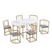 Conjunto de 1 mesa e 6 cadeiras 140x80 Conjunto de 1 mesa e 6 cadeiras 140x80 Branco