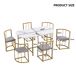 Conjunto de 1 mesa e 6 cadeiras 140x80 Conjunto de 1 mesa e 6 cadeiras 140x80 Branco