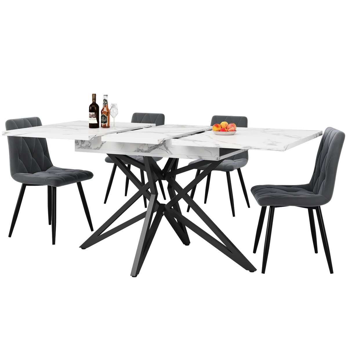 Conjunto de mesas e cadeiras de sala de jantar 160x80