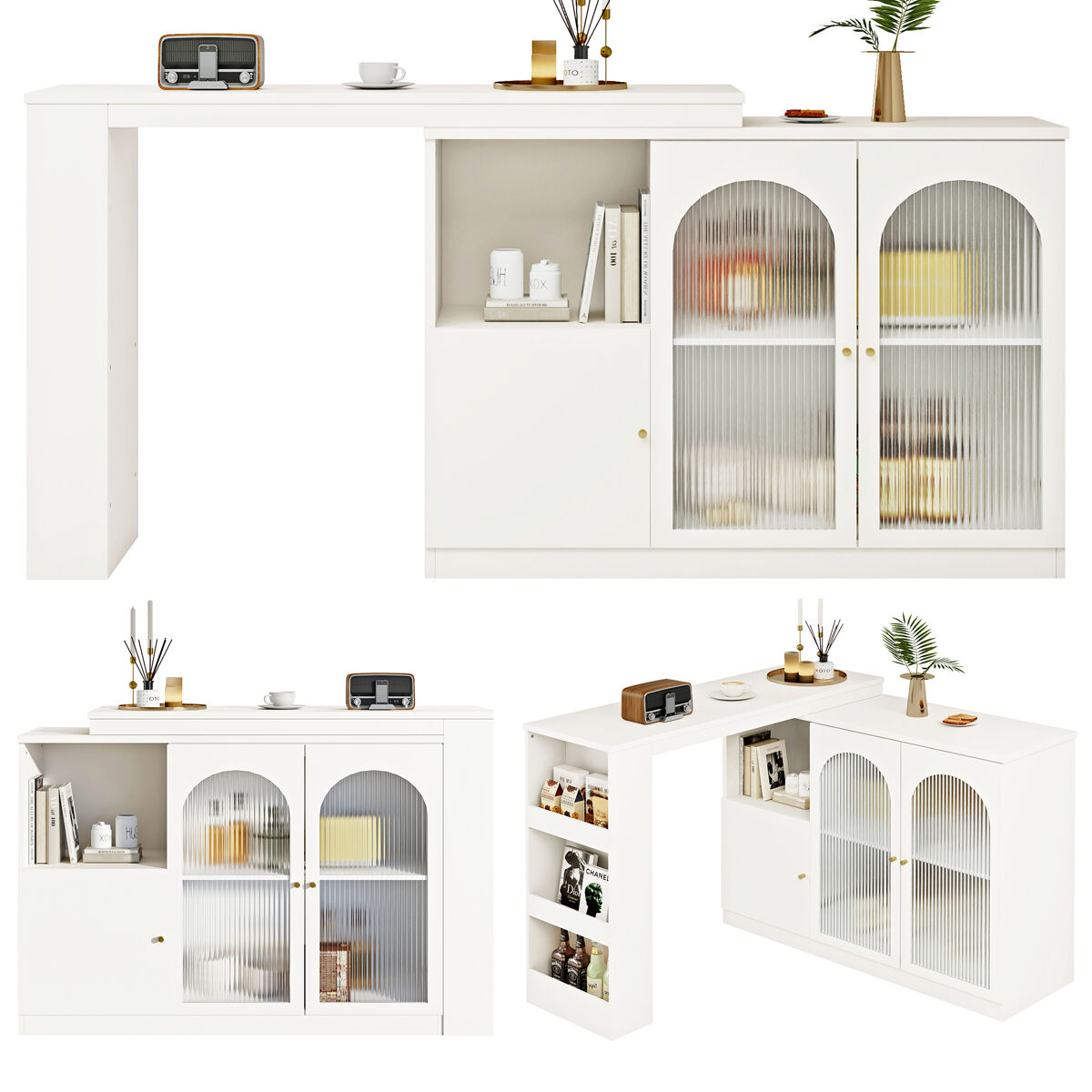 Mesa de bar extensível giratória 120x40