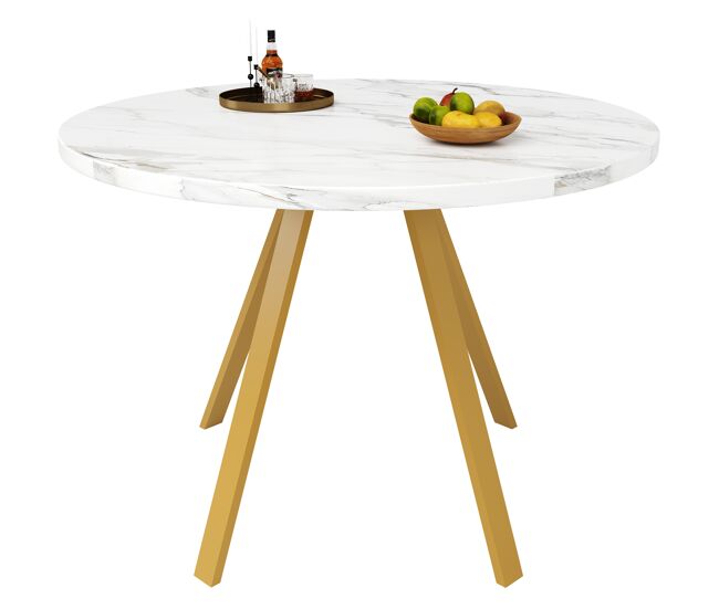 Mesa de jantar fixa redonda 80 cm de mdf,branco