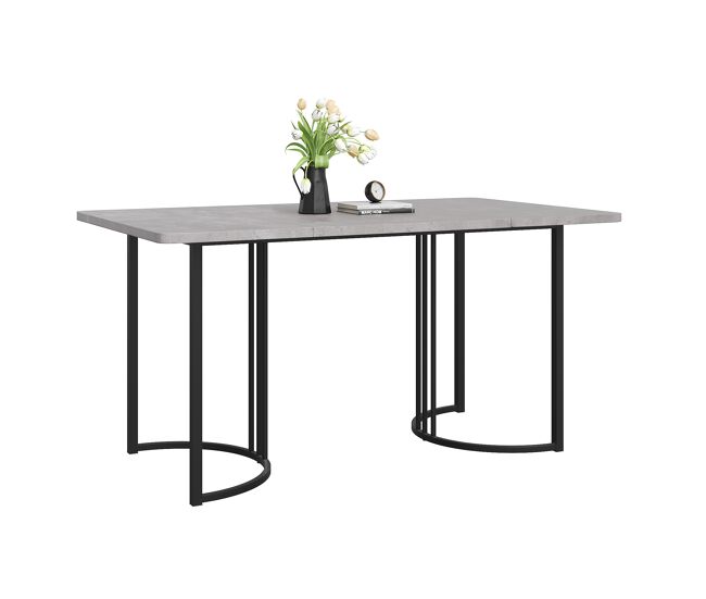 Mesa de jantar fixa retangular 140 cm de mdf,cinza