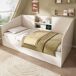 Sofá cama individual de madeira maciça com armazenamento Sofá cama individual de madeira maciça com armazenamento Branco