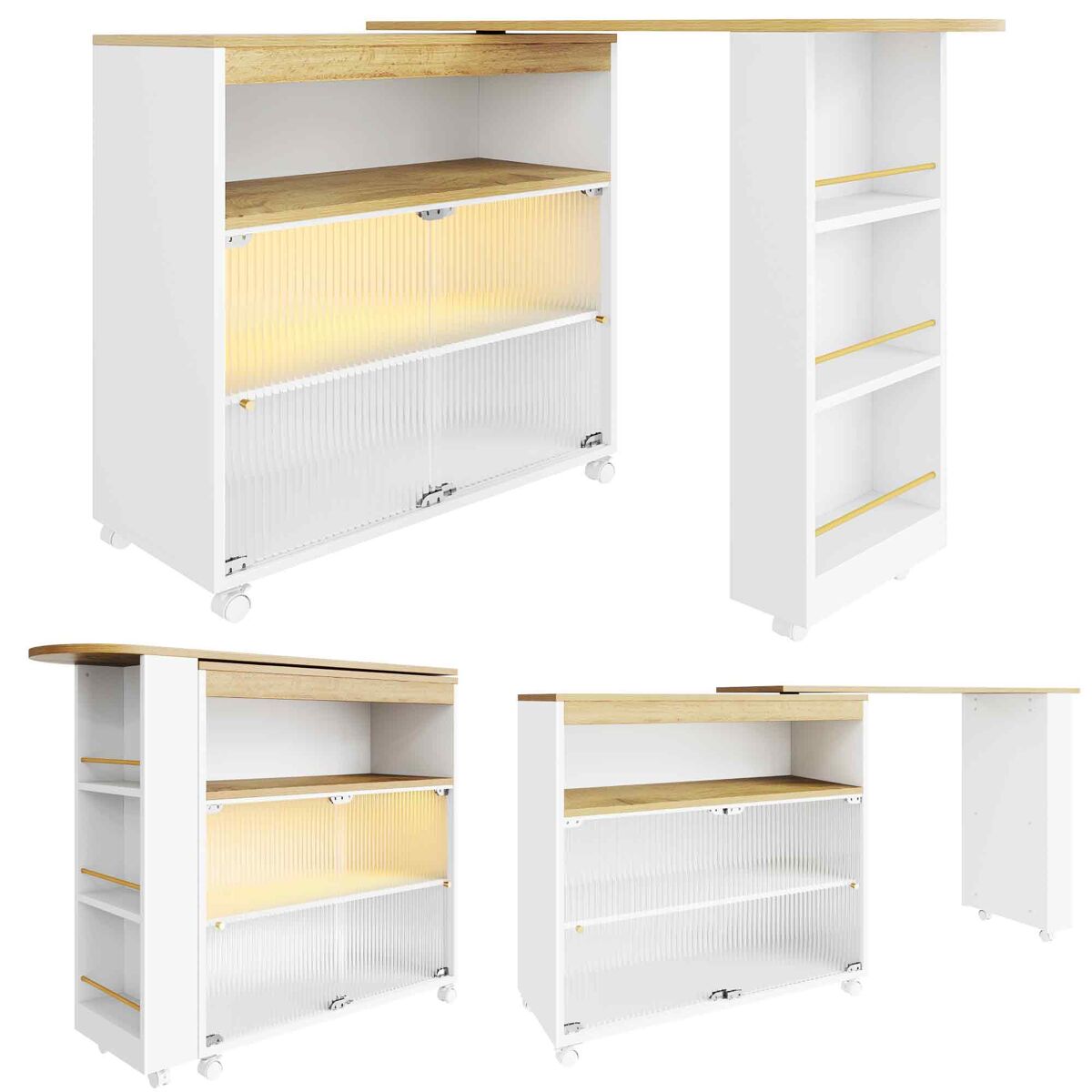 Mesa de bar extensible giratoria 138x39