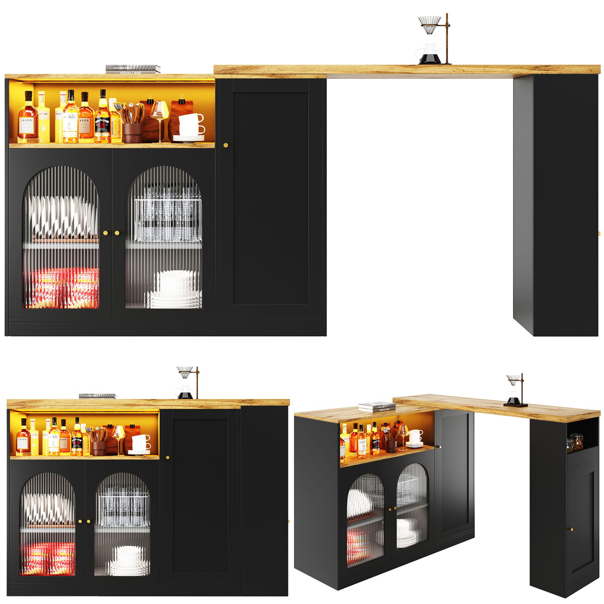 Mesa de bar extensible giratoria
