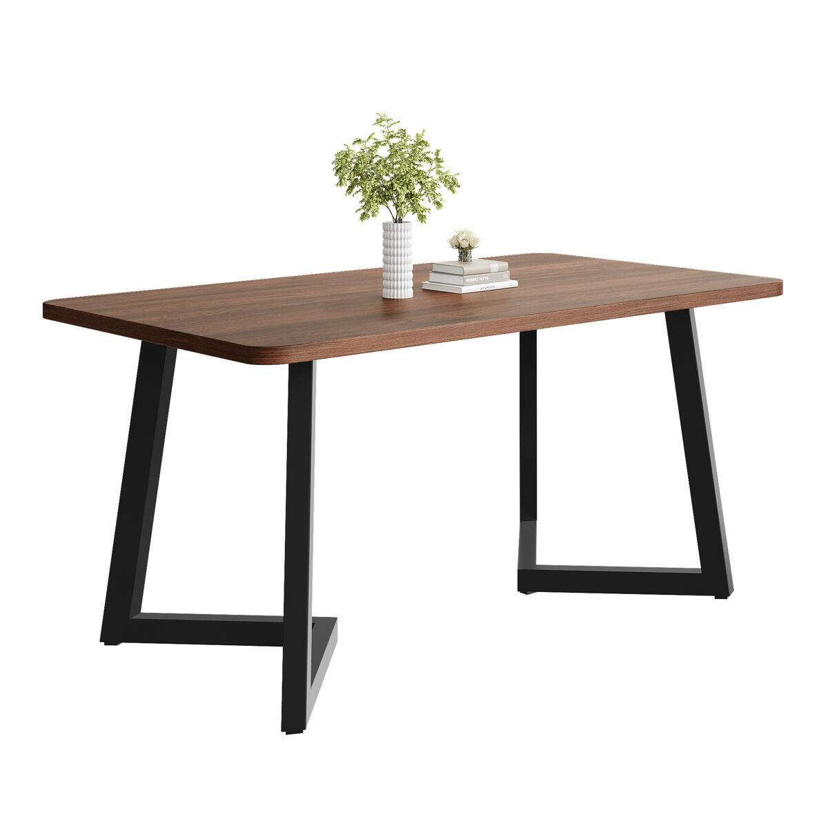 Mesa de jantar fixa retangular 117 cm de mdf,noz
