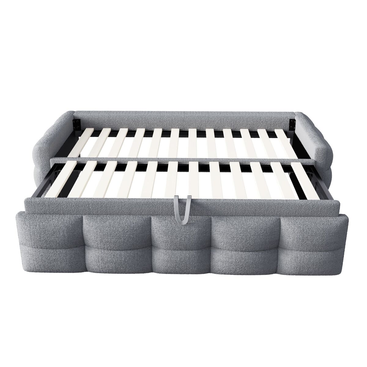 Sofá-cama extensível 90/180x190 cm - conversível individual e duplo, com estrado, multifuncional - cinza