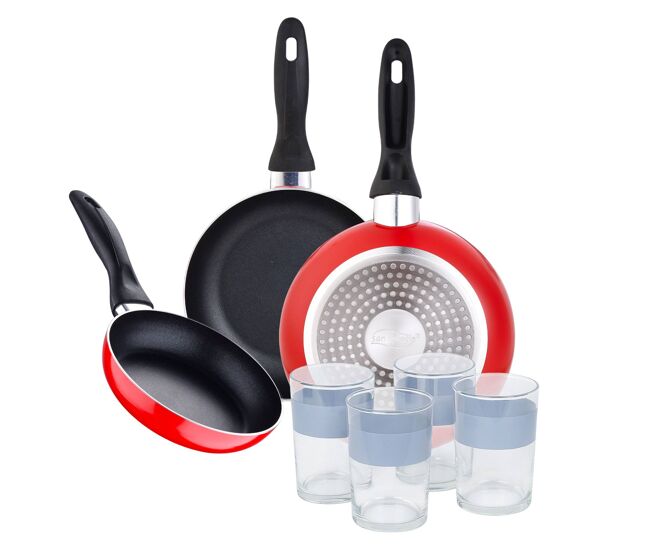Set de frigideiras san ignacio de 3 peças + set de xícaras
