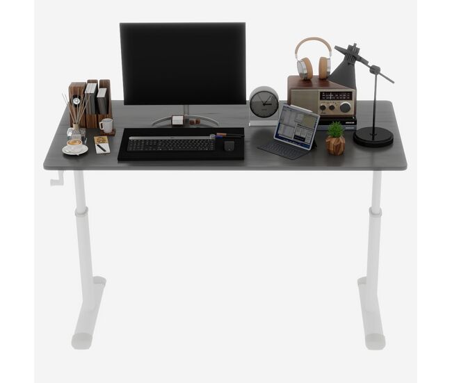 Secretária ajustável 100x60 cm - multiusos, altura regulável, compacta - cinza
