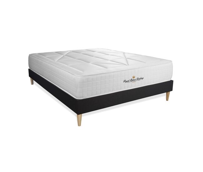 Conjunto de estrado preto + colchão royal palace bedding windsor (140x220 cm - viscoelástica y molas ensacadas- altura: 26 cm)