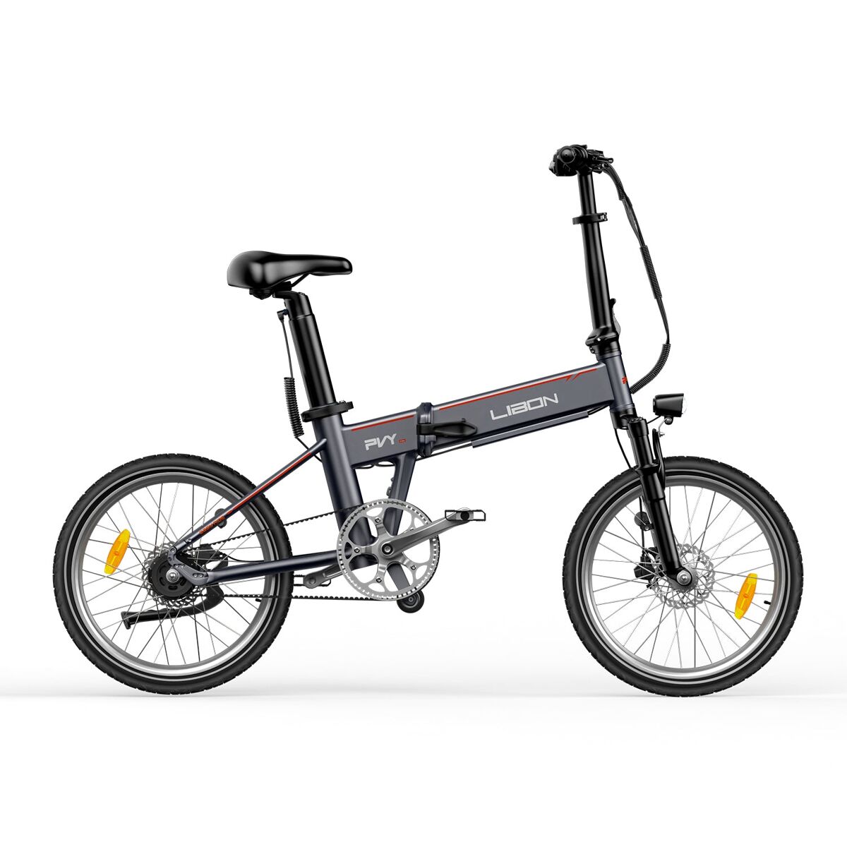 Pvy libon 250w 36v20.4ah bicicleta elétrica - motor 250w bateria 36v20.4ah rodas 20" travões hidráulicos - prateada
