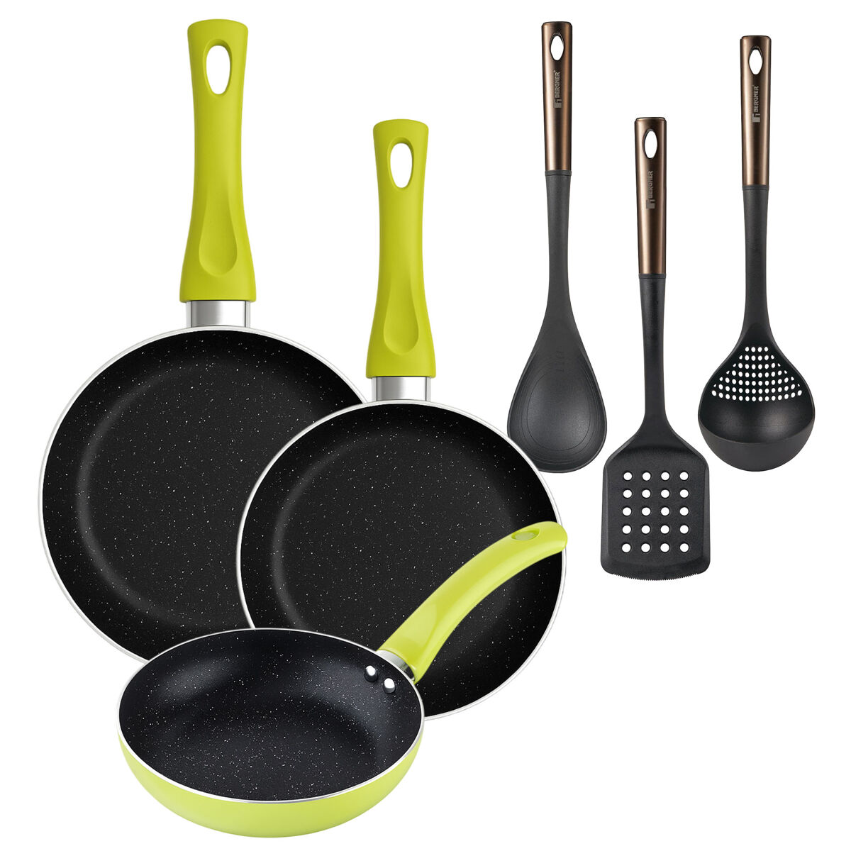 Set de frigideiras san ignacio de 3 peças + set de utensílios