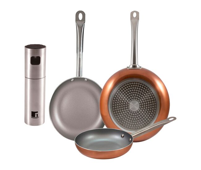 Set de frigideiras san ignacio de 3 peças + borrifador