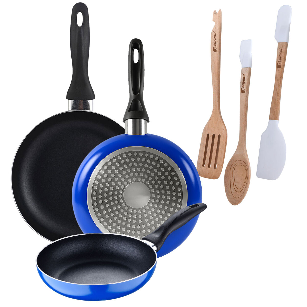 Set de frigideiras San Ignacio de 3 peças + Set de utensílios