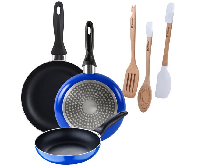Set de frigideiras san ignacio de 3 peças + set de utensílios