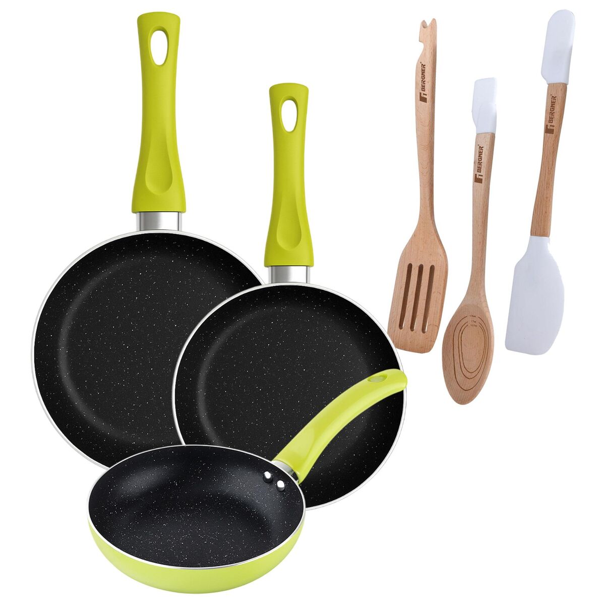 Set de frigideiras san ignacio de 3 peças + set de utensílios