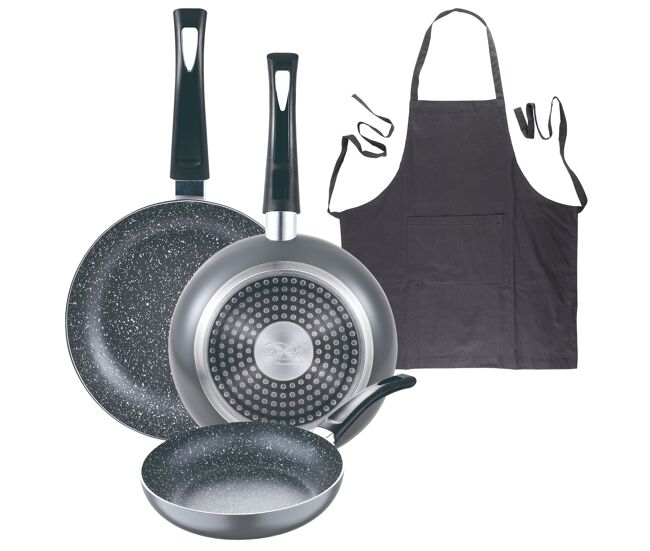 Set de frigideiras san ignacio de 3 peças + avental