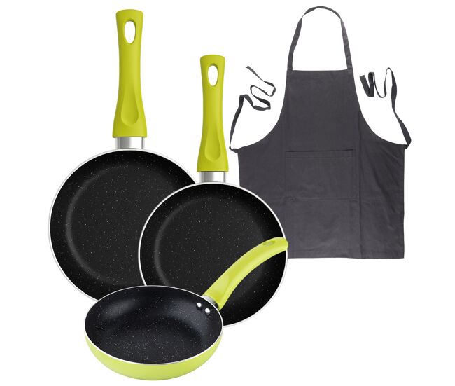 Set de frigideiras san ignacio de 3 peças + avental