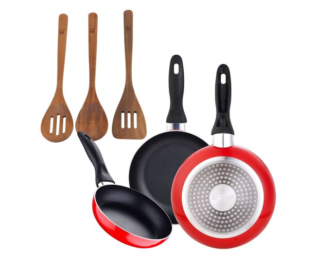 Set de frigideiras san ignacio de 3 peças + set de utensílios