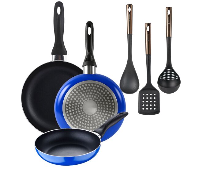Set de frigideiras san ignacio de 3 peças + set de utensílios