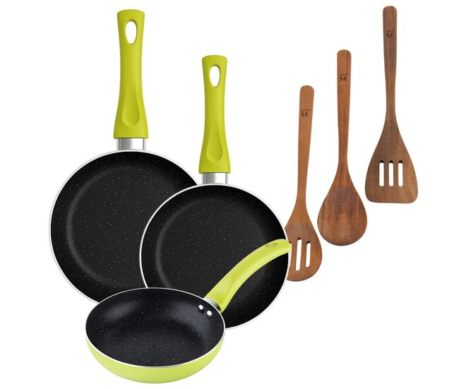 Set de frigideiras san ignacio de 3 peças + set de utensílios