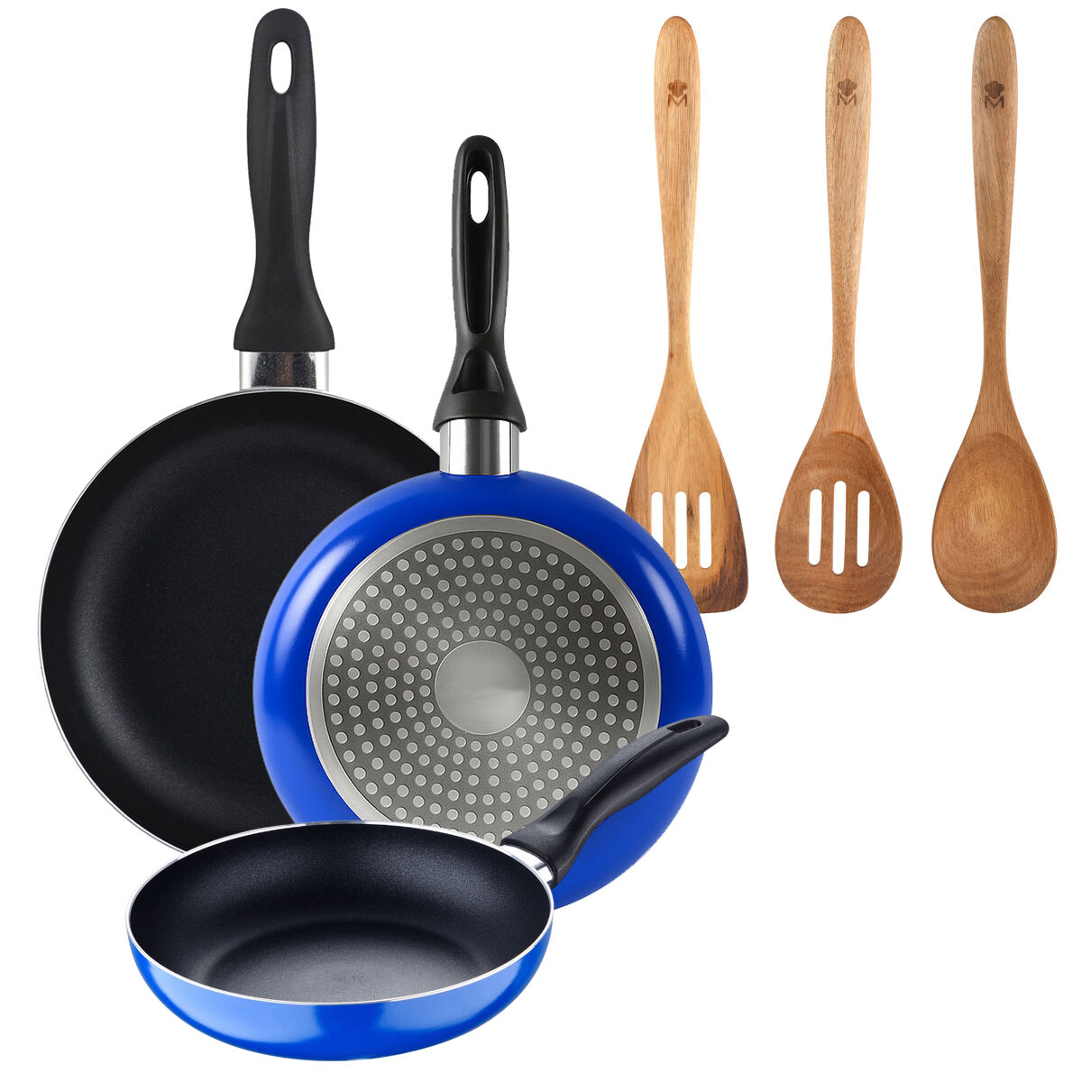 Set de frigideiras san ignacio de 3 peças + set de utensílios